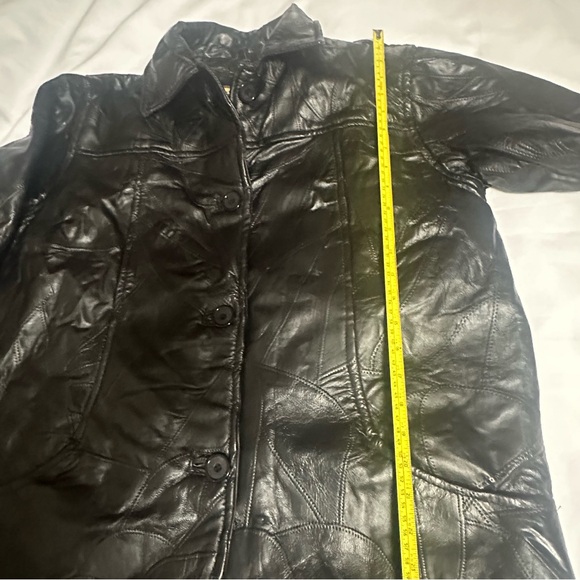 Tudor Court by Haband black Leather Trench Coat - Picture 11 of 16